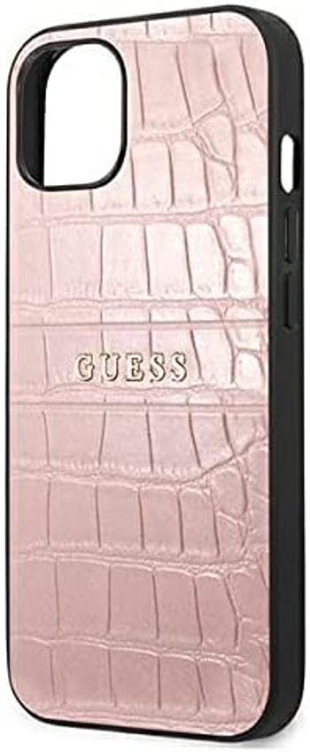 GUESS GUHCP13SPCRBPI Case for iPhone13 Mini 5.4 Inches Pink Croco Strap Collection