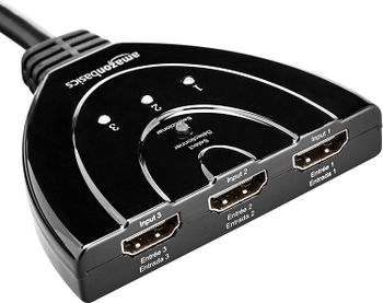 3 Port HDMI Switch With Pigtail Cable Supports Full HD 4K Video, 3 In 1 Out Black One Size