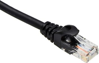 كابل إنترنت Snagless Rj45 Cat-6 Ethernet Patch - 10 أقدام ، أسود ، 5 عبوات