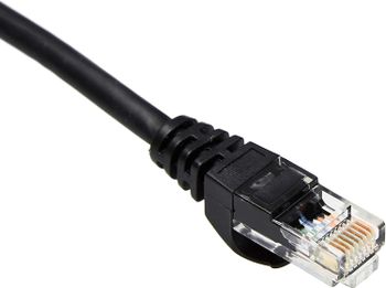 كابل إنترنت Snagless Rj45 Cat-6 Ethernet Patch - 10 أقدام ، أسود ، 5 عبوات