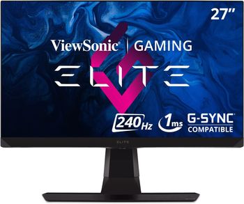 شاشة الألعاب فيوسونيك ELITE XG270 27 بوصة 1080 بكسل 1 مللي ثانية 240 هرتز IPS G-SYNC المتوافقة مع تحسينات تصميم النخبة وبيئة العمل المتقدمة للرياضات الإلكترونية ، أسود، LED