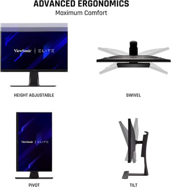 Viewsonic Elite Xg270 27 Inch 1080P 1Ms 240Hz Ips G Sync Compatible Gaming Monitor With Elite Design Enhancements And Advanced Ergonomics For Esports, Black 27-Inch 240Hz 27-Inch 240Hz