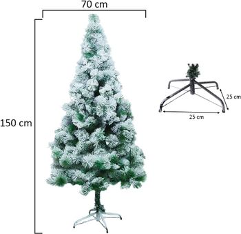 YATAI Christmas Tree With Metal Stand Xmas Tree – Artificial Snow Flocked Christmas Tree For New Year Holiday Christmas Decoration – Christmas Ornament Artificial Plants - Artificial Pine Tree (5ft)