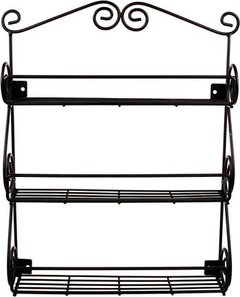 Spectrum Diversified Scroll Spice Wall Mount Rack, Black