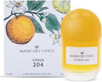 Mark Des Vince Citrus 204 Concentrated Perfume for Men Women Long Lasting Parfum Fragrance For Unisex, 15ml