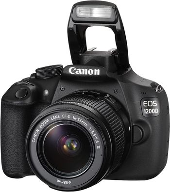 Canon EOS 1200D Digital SLR Camera with EF-S 18-55 mm f/3.5-5.6 III Lens - Black