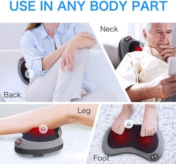 Electric Back Massager With Heat,Shiatsu Back And Neck Massager With Deep Tissue Kneading,Electric Back Massage Pillow For Back,Neck,Shoulders,Legs, Foot,Body Muscle Pain Relief,Use At Home,Car,Office