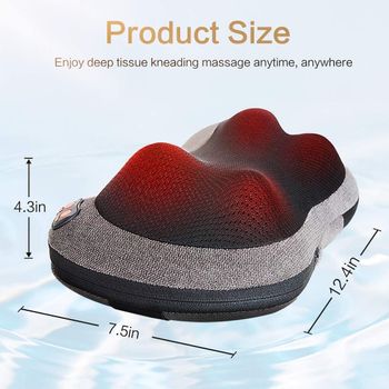 Electric Back Massager With Heat,Shiatsu Back And Neck Massager With Deep Tissue Kneading,Electric Back Massage Pillow For Back,Neck,Shoulders,Legs, Foot,Body Muscle Pain Relief,Use At Home,Car,Office