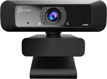 j5create JVCU100 Full HD Webcam with 360° Rotation, USB Type A Plug & Play, High-Fidelity Microphone, 1080p Wide Angle Lens, Standard UVC/UAC Protocol