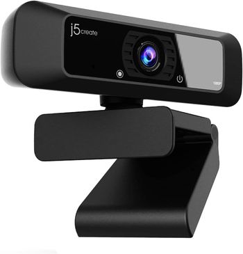 j5create JVCU100 Full HD Webcam with 360° Rotation, USB Type A Plug & Play, High-Fidelity Microphone, 1080p Wide Angle Lens, Standard UVC/UAC Protocol