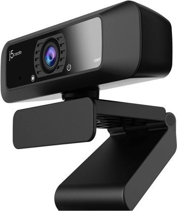 j5create JVCU100 Full HD Webcam with 360° Rotation, USB Type A Plug & Play, High-Fidelity Microphone, 1080p Wide Angle Lens, Standard UVC/UAC Protocol