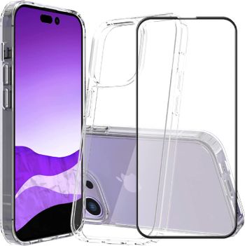 Glassology iPhone 14 Pro Max TPU Clear Case Cover with Tempered Glass screen protector