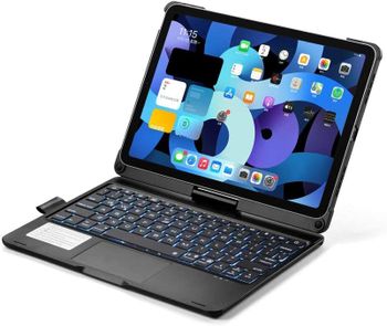 Glassology Magic Keyboard Case for iPad Air 5/4, iPad 10.9 inch 2022 2020 Rotateable Keyboard for iPad 10.9" Air 5th 4th Generation -Black ENGLISH and ARABIC (iPad 11)