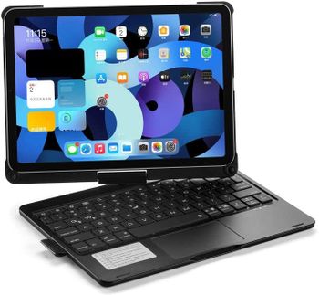 Glassology Magic Keyboard Case for iPad Air 5/4, iPad 10.9 inch 2022 2020 Rotateable Keyboard for iPad 10.9" Air 5th 4th Generation -Black ENGLISH and ARABIC (iPad 11)