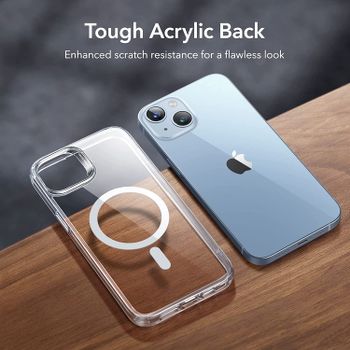 Glassology iPhone 14 Case with Magnetic charging Scratch-Resistant Thin and Slim Classic Shockproof Military-Grade Protection (Clear)