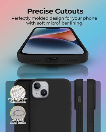 Glassology iPhone 14 Case with Magnetic charging Scratch-Resistant Thin and Slim Classic Shockproof Military-Grade Protection (Clear)