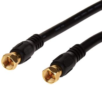 Monoprice Rg6 Quad Shield Cl2 Coaxial Cable With F Type Connector, 100Ft, Black