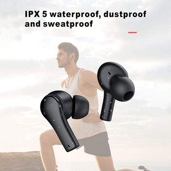 Lenovo QT82 Bluetooth Earphone TWS Wireless In-ear HiFi Music Stereo Headset IPX5 Sport Headset Touch Control Headphone (White)