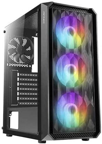 Antec NX Series NX292 Mid-Tower E-ATX Gaming Case, 3 x 120mm RGB fans & 1 x 120mm Fan Included, Tempered Glass Side Panel, 360mm Radiator Support, RGB Gaming Cabinet - Black