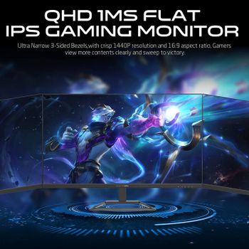 GAMEON GOP32QHD165 32" QHD, 165Hz, 1ms (2560x1440) 2K Flat IPS Gaming Monitor With G-Sync & FreeSync - Black (HDMI 2.1 Console Compatible)