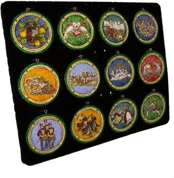 Kurt Adler 3-Inch Resin Twelve Disc Set Of 12 12 Days Of Christmas Ornament Set, Piece