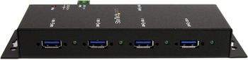 StarTech.com 4-Port USB 3.0 Hub – Industrial USB Expansion Hub with ESD Protection – TAA Compliant - Metal Mountable USB Hub (ST4300USBM),Black