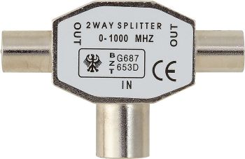 Belkin SPLITTER,ANTENNA,TV,COAX/2xCOAX,F/M,GOLD-PLATED