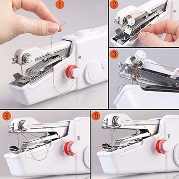 ECVV Portable Sewing Machine Handheld - Mini Hand Sewing Machine for Kids Beginners Home or Travel Sewing - Cordless Small Handy Stitch Handheld Sewing Machine for Easy Quick Repairs Fabric Leather