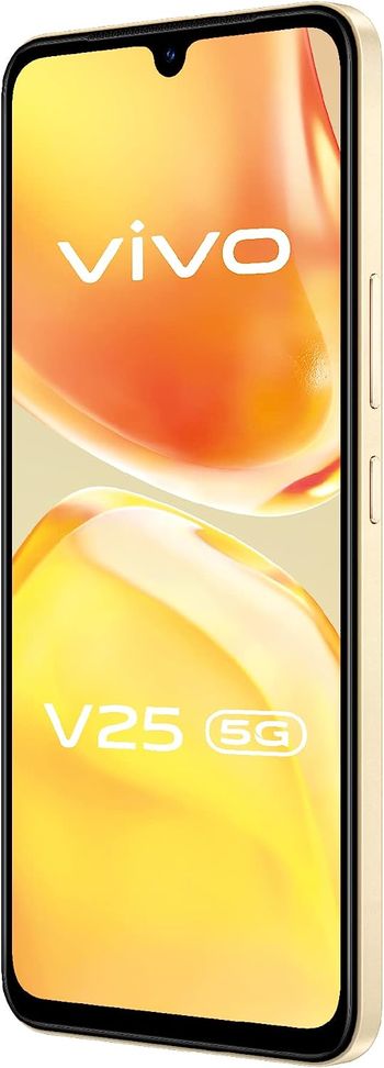 vivo V25 5G (Sunrise Gold, 8GB RAM, 128GB) 50MP AF Selfie Camera | Color Changing Design | 44W Charging | 90Hz 3D Curved AMOLED Display | Powerful MediaTek 900 Processor