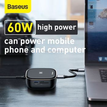 Baseus Type-C HUB Adapter AC Multifunctional Charger (CN) Black