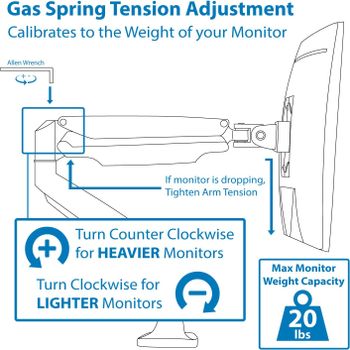 Mount-It! Single Monitor Arm Desk Mount Gas Spring Monitor Arm Full Motion Articulating Height Adjustable Fits 21 22 23 24 27 30 32 Inch VESA Compatible Computer Screen Clamp and Grommet Base