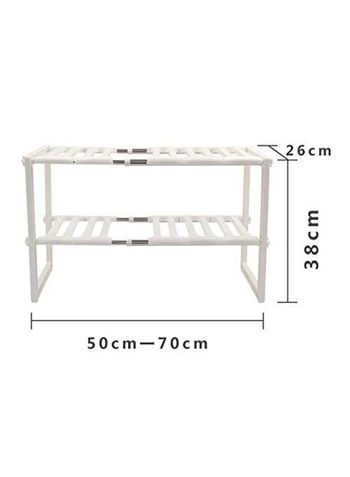 Under Sink Tawa Rack Steel Shelf Extendable Storage Organizer White 50-70cm