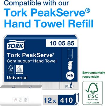 Tork Peakserve® Mini ContinuoUS™ Hand Towel Dispenser Black