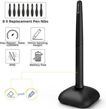 XP-PEN Deco01 V2 Grafiktabletten mit batteriefreiem Eingabestift, unterstützt Windows, Mac & Android