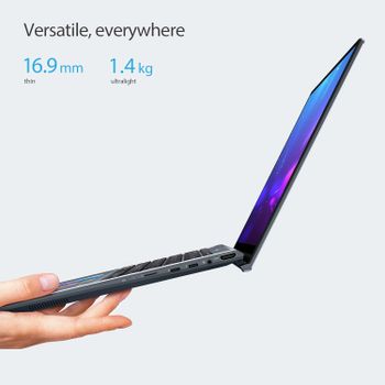 ASUS Zenbook 14X OLED UX5400ZB-KN096W (Pine Grey) 12th Gen Intel Core i7 16GB 512GB SSD, NV MX550 2GB VRAM, WIN11 HOME, 14" 2.8K OLED Touch display, Fingerprint, Backlit-Eng-Arb-KB