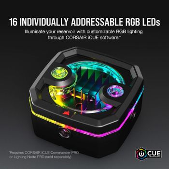 Corsair Hydro X Series, Xd3 Rgb Pump/Reservoir Combo (High-Performance Xylem Ddc Pwm Pump, Controlled, Compact Form Factor, Intergrated Reservoir, Customisable Lighting), Black