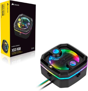 Corsair Hydro X Series, Xd3 Rgb Pump/Reservoir Combo (High-Performance Xylem Ddc Pwm Pump, Controlled, Compact Form Factor, Intergrated Reservoir, Customisable Lighting), Black