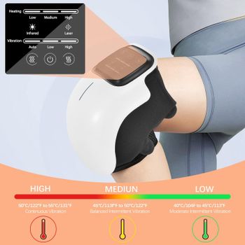 Smart Knee Massager, TOPQSC Three Heating Modes, LED Touch Button Screen, Type-C Interface Charging, Infrared and Carbon Fiber Heat Compress to Relieve Knee Fatigue and Pain