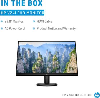 HP v24i Full HD Monitor 23.8 Inch 1 VGA, 1 HDMI - Black