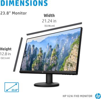 HP v24i Full HD Monitor 23.8 Inch 1 VGA, 1 HDMI - Black