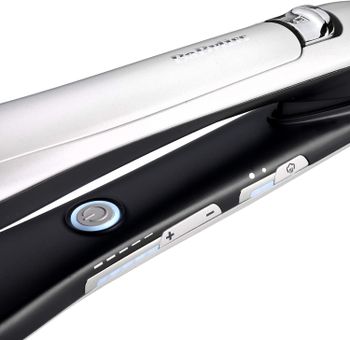 BaByliss Steam Lustre Professional Hair Straightener - Advanced Ceramic 36mm Broad Heating Plate - 5 Heat Settings From 170-210°C - 360° Surround Steam Technology For Smooth Hair - ST595SDE - Silver