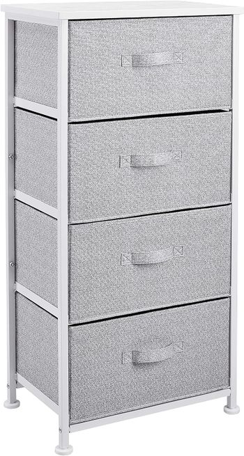 Fabric 4-Drawer Storage Organizer Unit for Closet - White