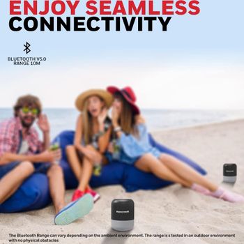 Honeywell Trueno U100 Wireless Duo Bluetooth V5.0 Speaker 5Wx2, Upto 12Hrs Playtime per speaker, advanced 52mm drivers, IPX4, TWS feature, Premium Stereo Sound, Multi compatibility Mode