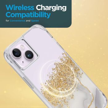 Case-Mate iPhone 13 Case - Karat Marble [10ft Drop Protection] [Wireless Charging Compatible] Luxury Cover With Cute Bling Sparkle For 6.1" Anti-Scratch, Shock Absorbing Material, Slim Fit