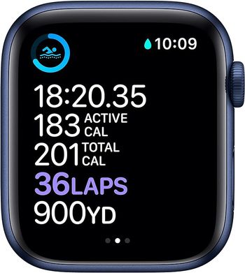 Apple Watch Series 6 ( GPS + cellular - 44mm)  Blue Aluminum Case with Deep Navy Sport Band