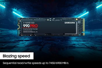 سلسلة سامسونج 990 برو محرك أقراص صلبة داخلي بسعة 2 تيرابايت بمنفذ PCIe 4.0 M.2 - داخليM.2 SSD - في9P2T0B/AM