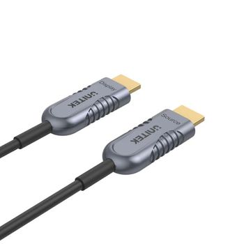 يونيتك الترابرو HDMI2.1 كابل 3متر بصري نشط اللون الرمادي والأسود