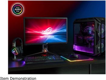 اسس قاعدة ماوس العاب روج بالتيوس RGB - منفذ USB | اضاءة RGB مزامنة اورا | سطح محسن وقاعدة مطاطية مضادة للانزلاق، أسود