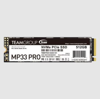 TEAMGROUP MP33 PRO, 512GB, SLC Cache 3D NAND TLC NVMe 1.3 PCIe Gen3x4 M.2 2280 Internal SSD