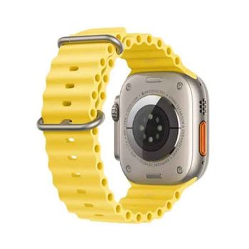 X8 Ultra Z8 Ultra Smart Watch Series 8 49mm Titanium Alloy Body with Yellow Silicone Strap